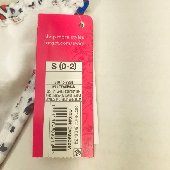 Xhilaration Women's Small High Leg Scoop Waist String Bikini Swim Bottom Hearts - Picture 4 of 10